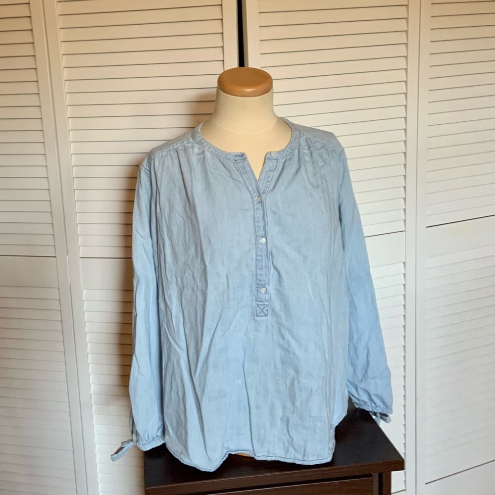 Long Sleeve Chambray Blouse